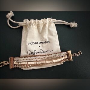 Victoria Emerson Gold and Cream Multi-Strand Bracelet